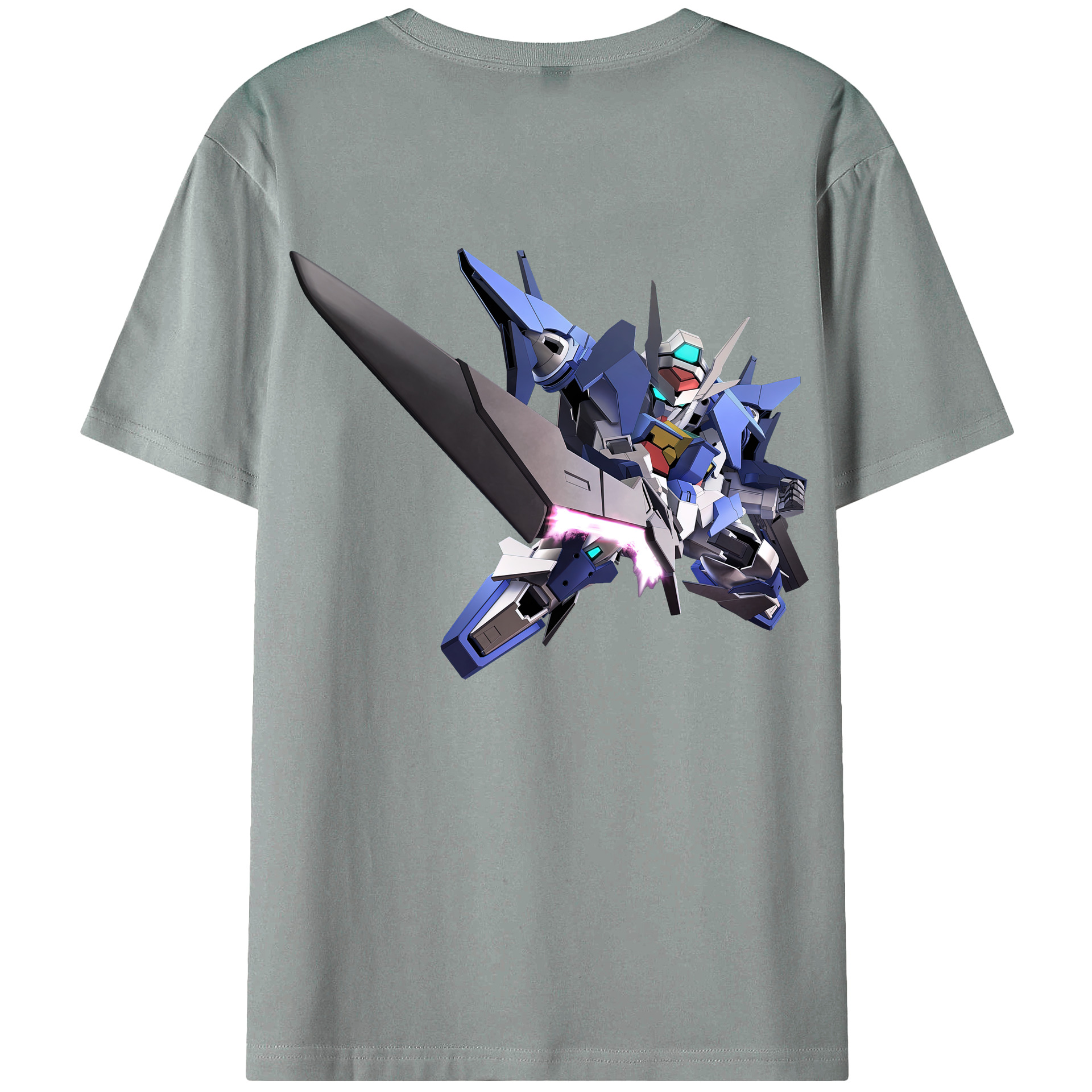 （画像用） 機動戦士ガンダム Mobile Suit Gundam 綿100％ メンズ半袖Tシャツ（バックプリント） 通気性